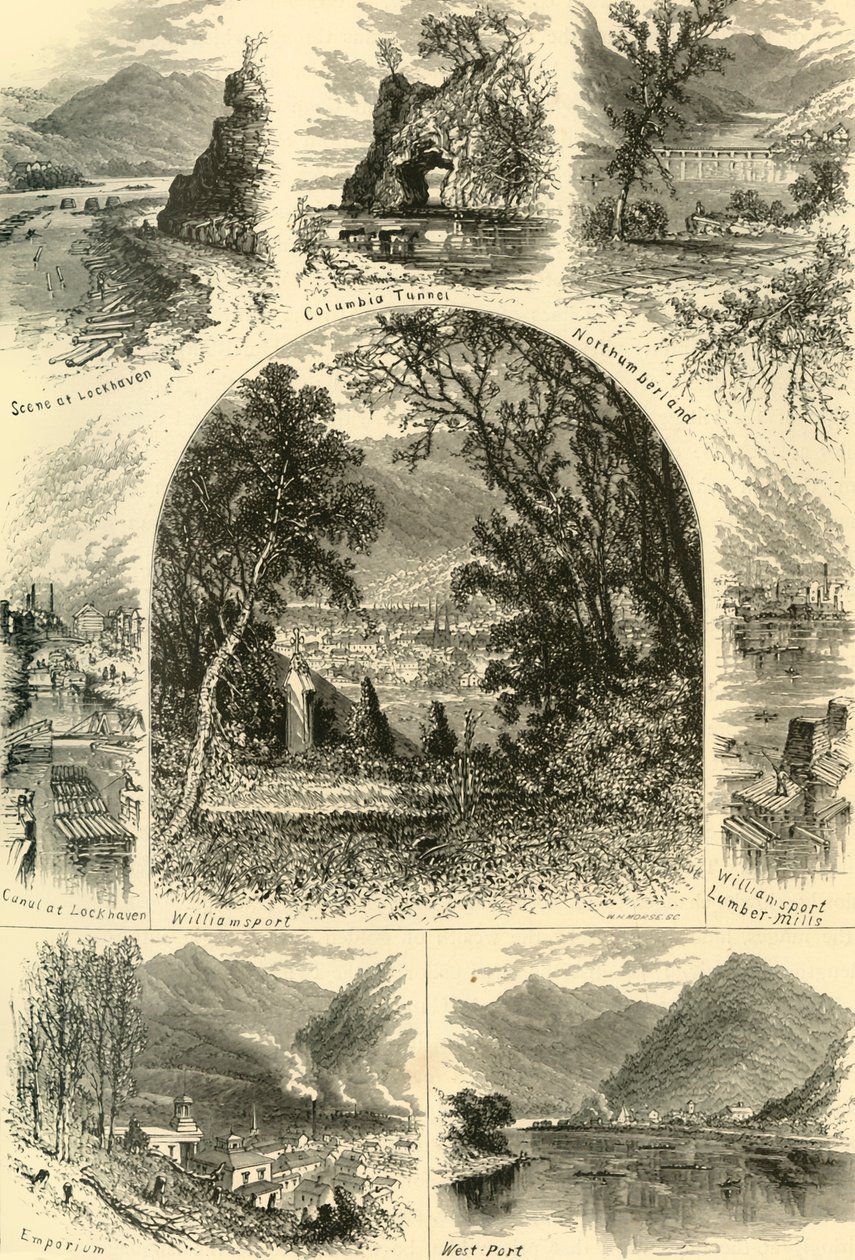 Scene sul Susquehanna, 1874 da W.H. Morse