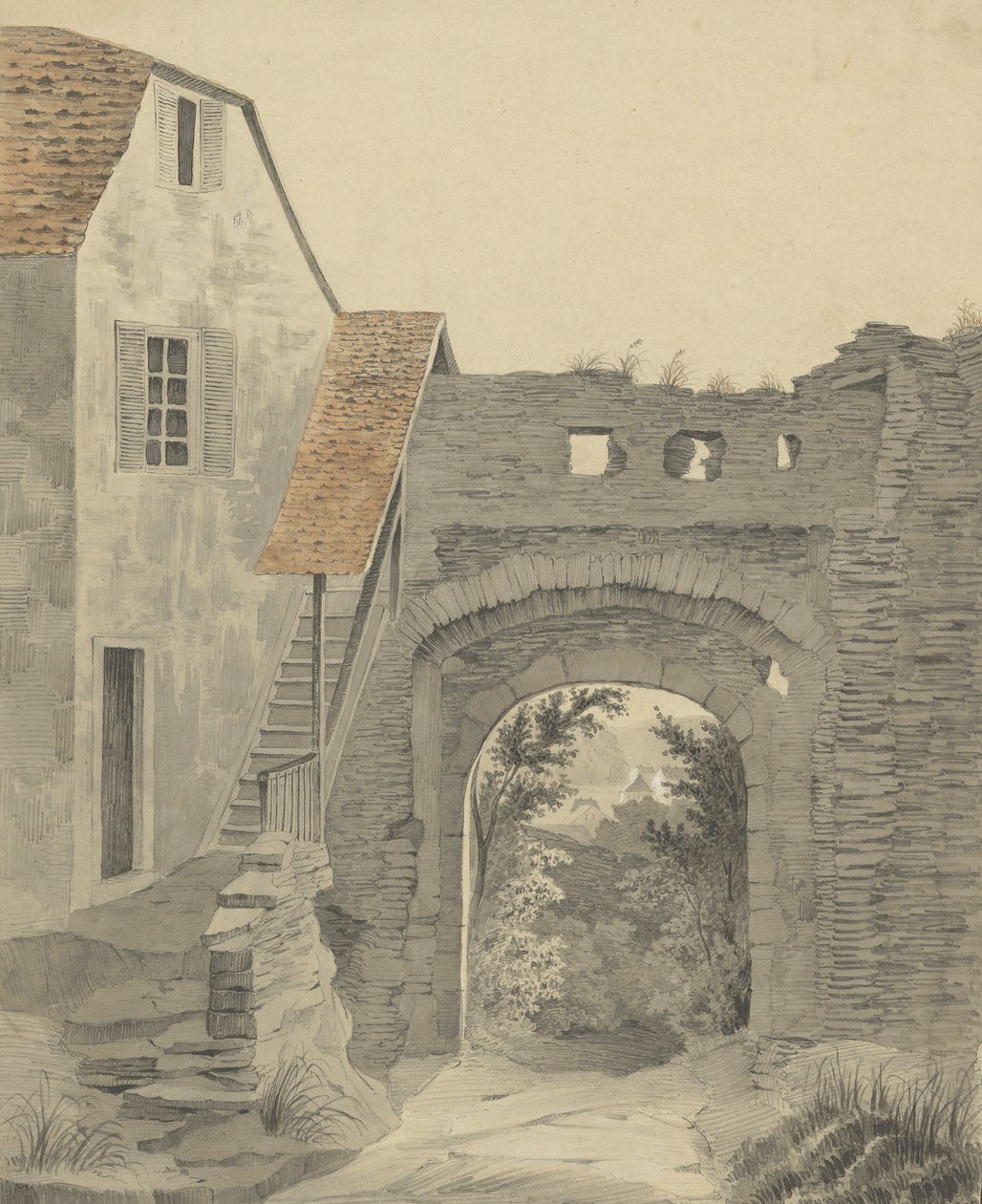 Ingresso al Castello Epstein, 1852 da W. Becker
