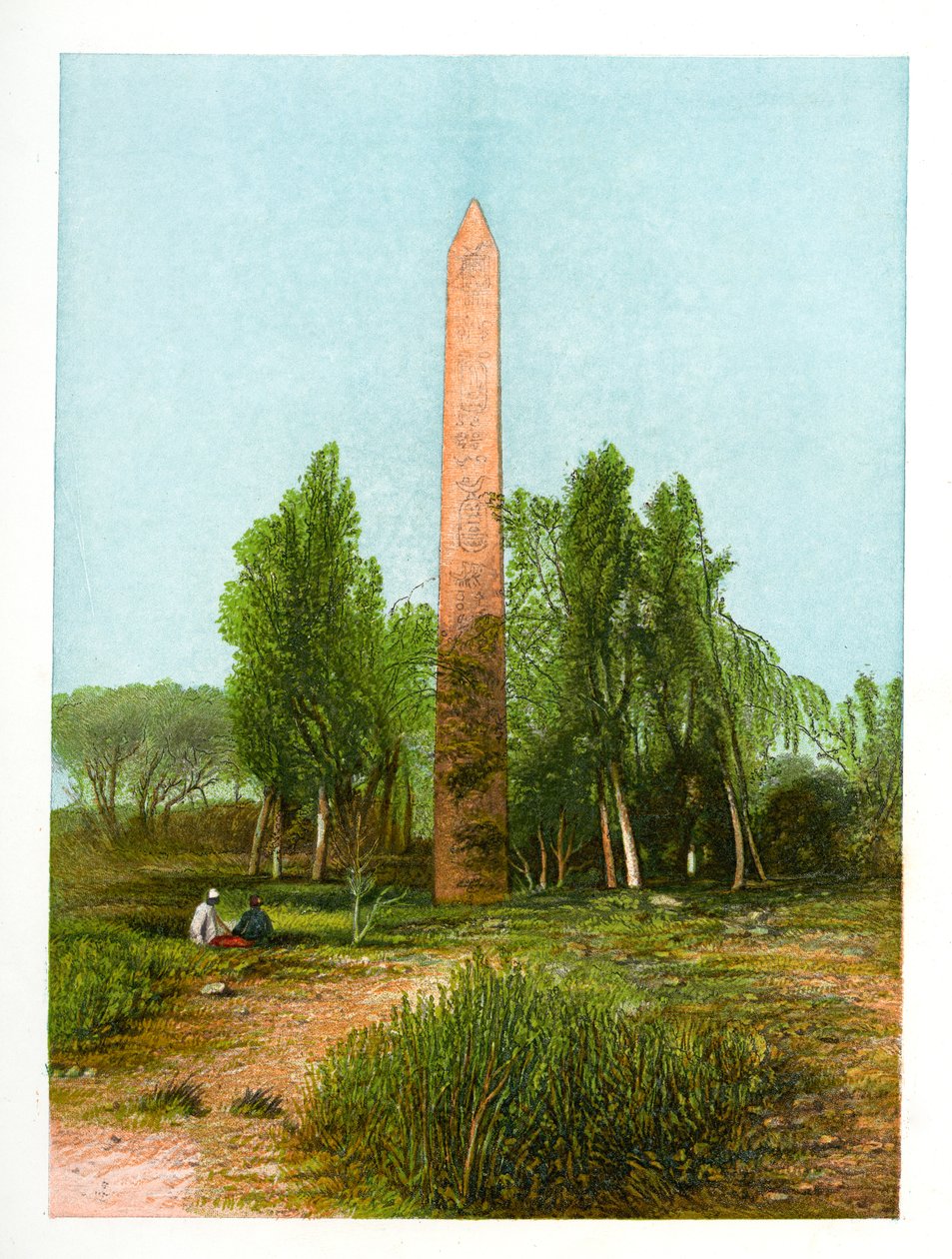 Obelisco a Heliopolis, Egitto, c. 1870 da W. Dickens