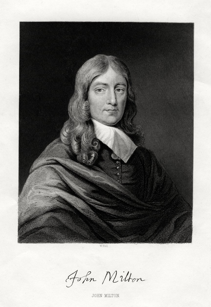 John Milton, poeta inglese, XIX secolo da W. Holl