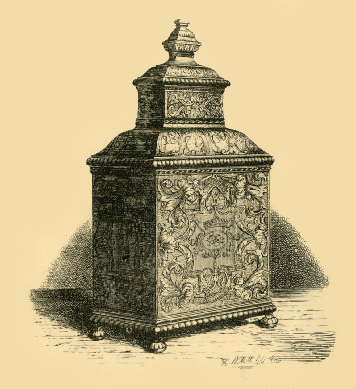 Scatola da tè in argento, 1716, 1881 da W. M. McGill
