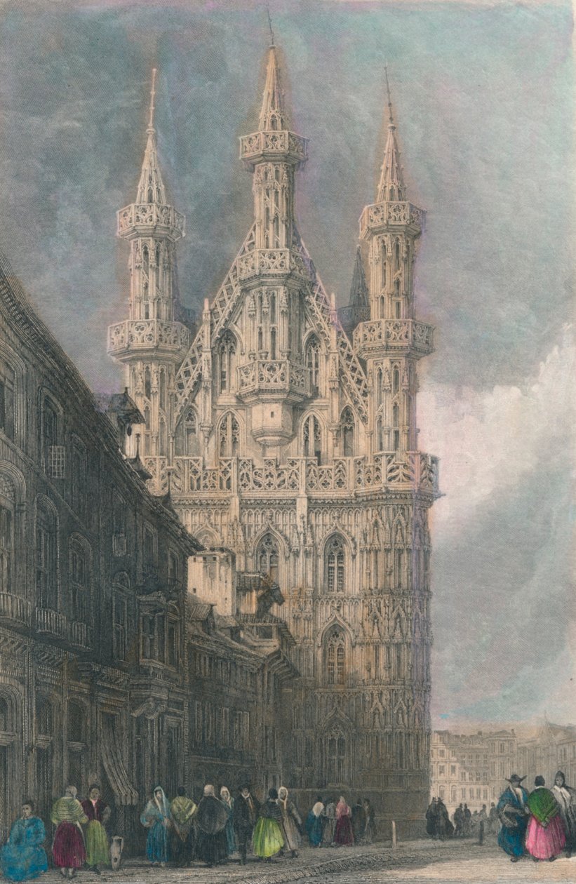 Hotel De Ville, Lovanio, 19° secolo da W. Wallis