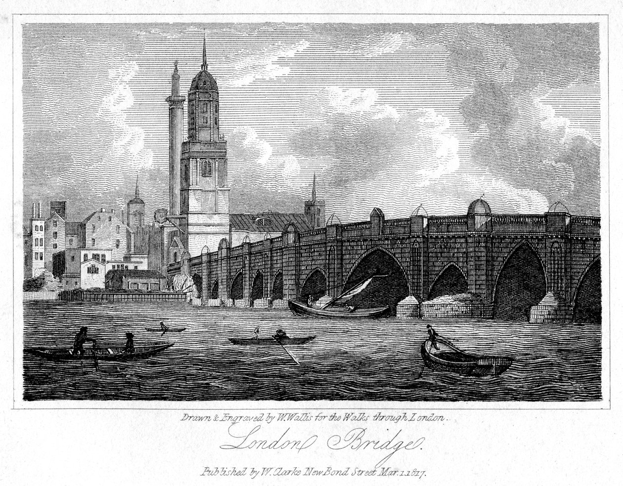 Ponte di Londra, Londra, 1817 da W. Wallis