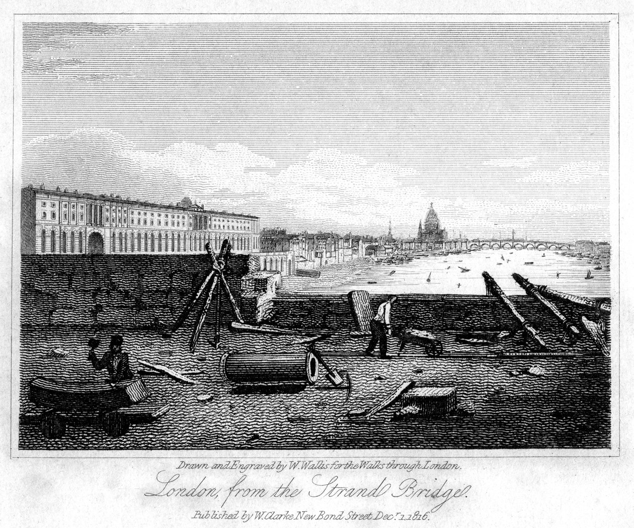 Londra dal Ponte Strand, 1816 da W. Wallis