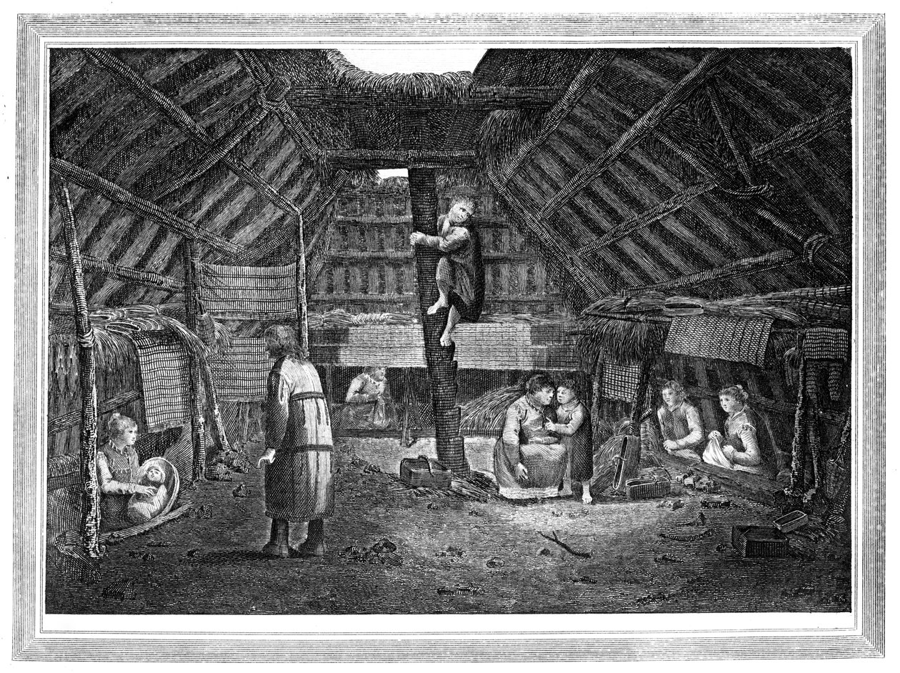 Interno di una casa a Oonalashka da Walker