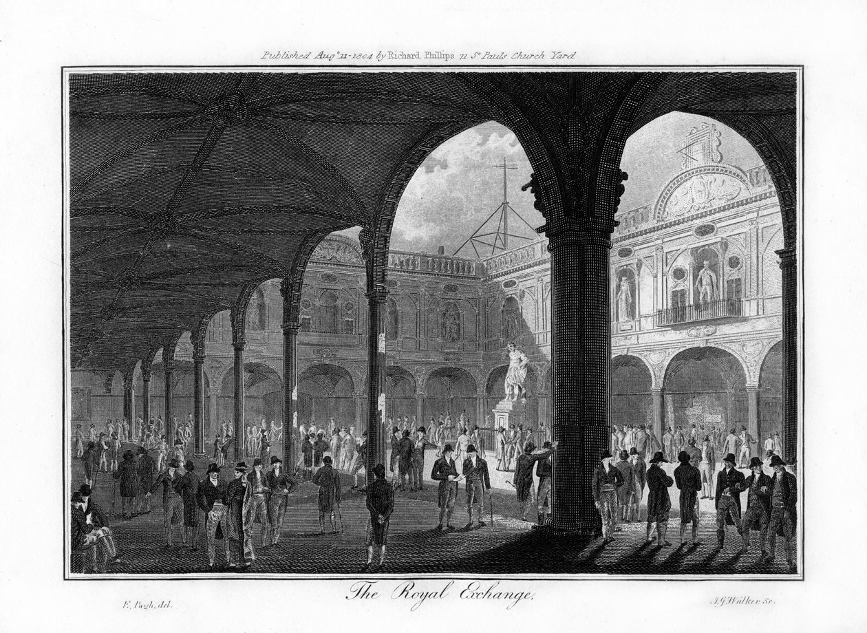 La Borsa Reale, Londra, 1804 da Walker