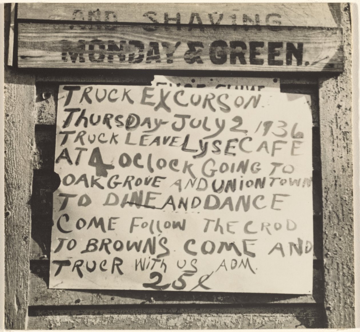 Segno di escursione da Walker Evans
