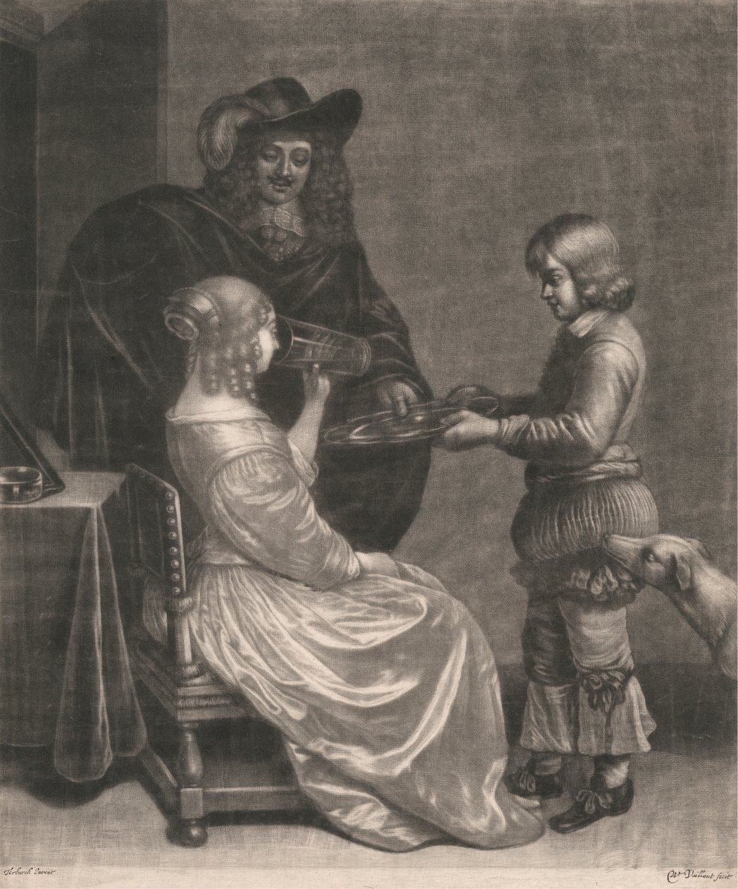 Signora, cavaliere e un paggio da Wallerant Vaillant
