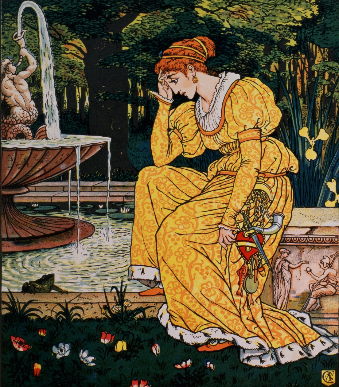 Il principe ranocchio e la fanciulla, pub.1874 da Walter Crane
