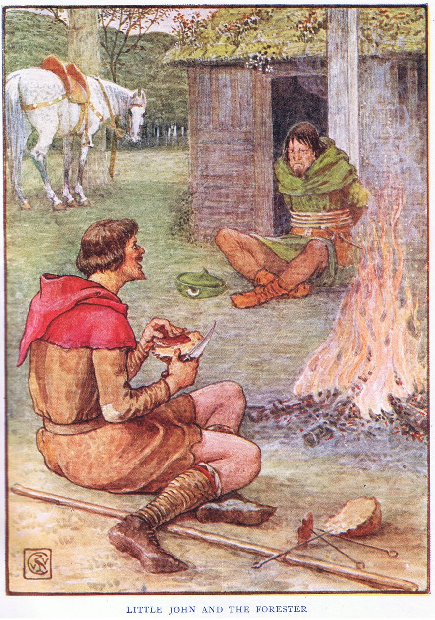 Little John e il guardaboschi, c.1920 da Walter Crane