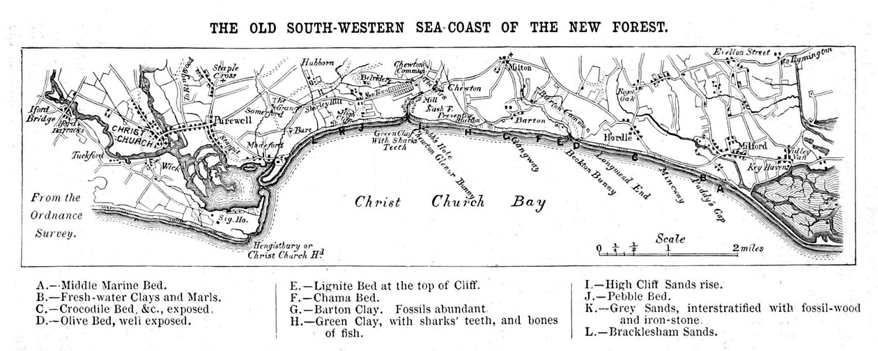 Mappa della Vecchia Costa Sud-Occidentale da Walter Crane