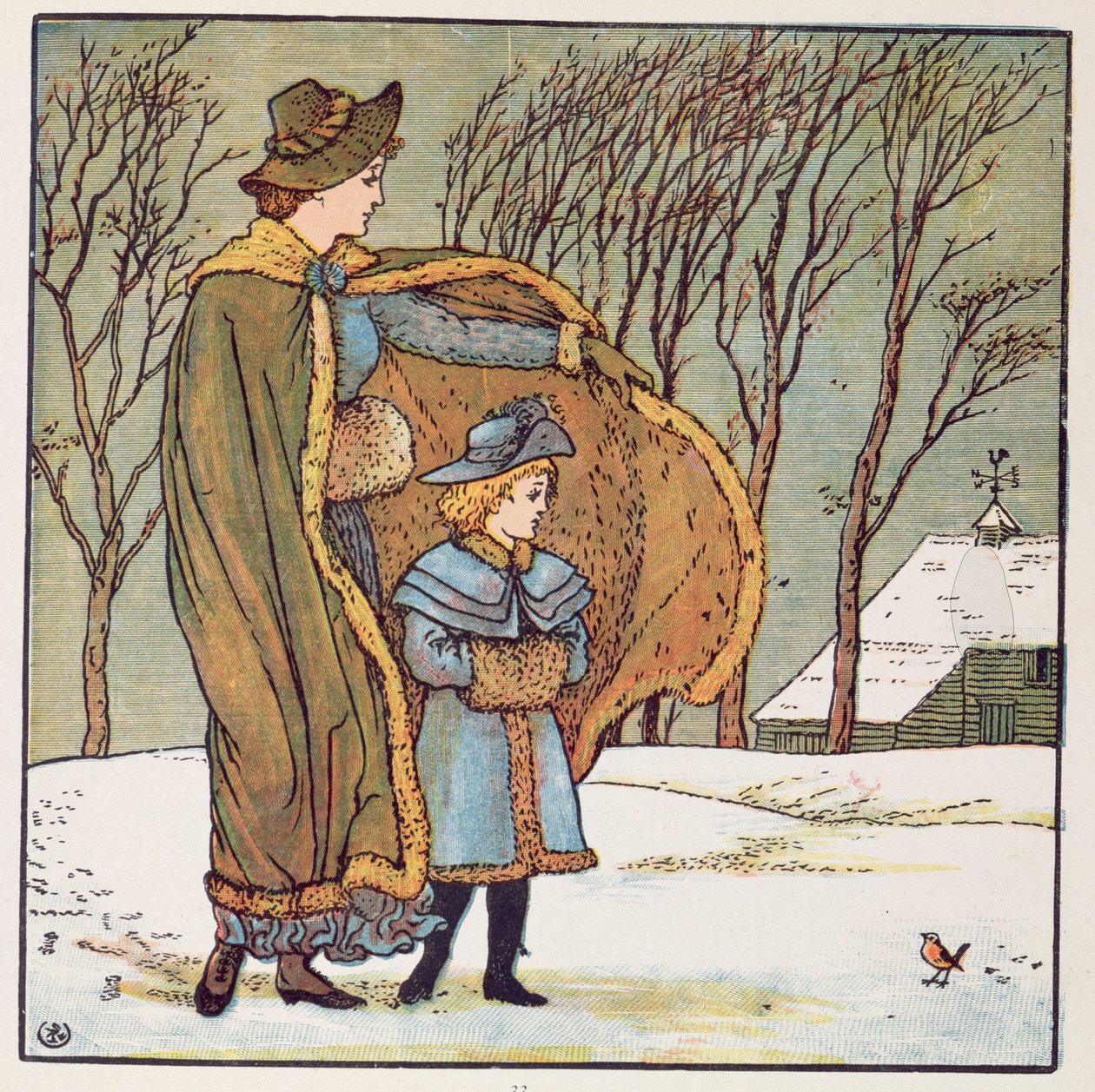 Il vento del nord e il pettirosso da Walter Crane
