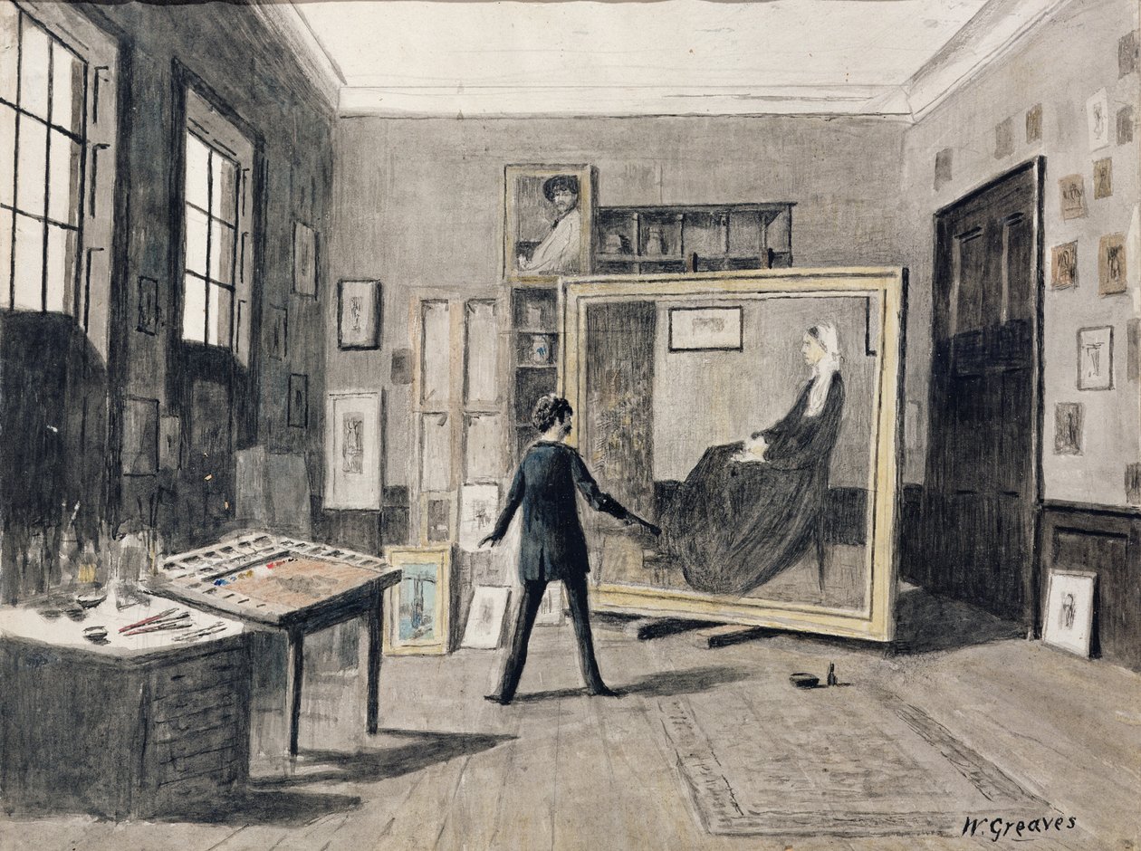 Whistler che dipinge nel suo studio da Walter Greaves