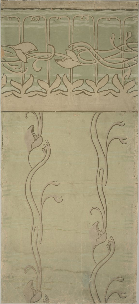 Design del parato con bordo di finitura, 1899 da Walter Leistikow