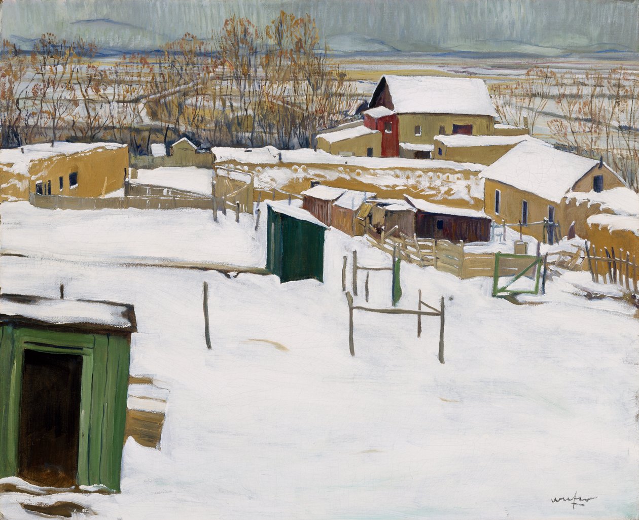 Taos nella neve, c.1914-20 da Walter Ufer