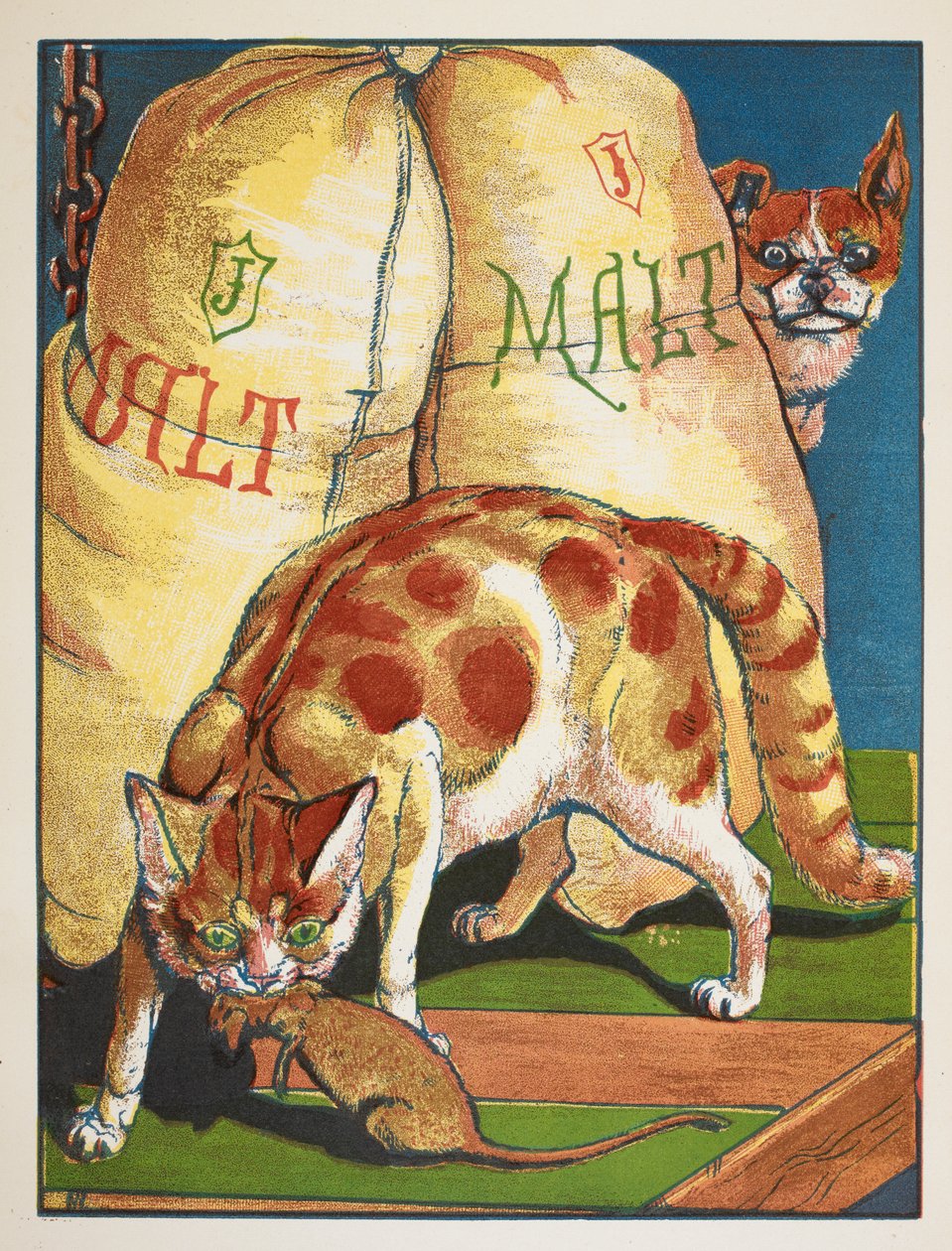 Un gatto che uccide un topo da Walter Crane