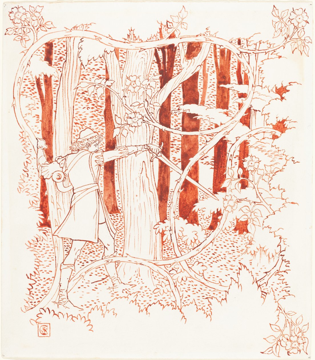 Il principe azzurro nella foresta da Walter Crane