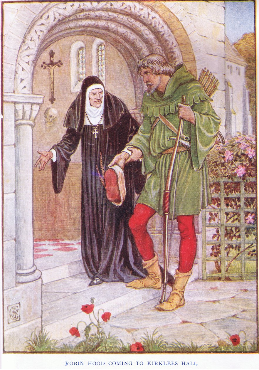 Robin Hood arriva a Kirkley Hall, c.1920 da Walter Crane