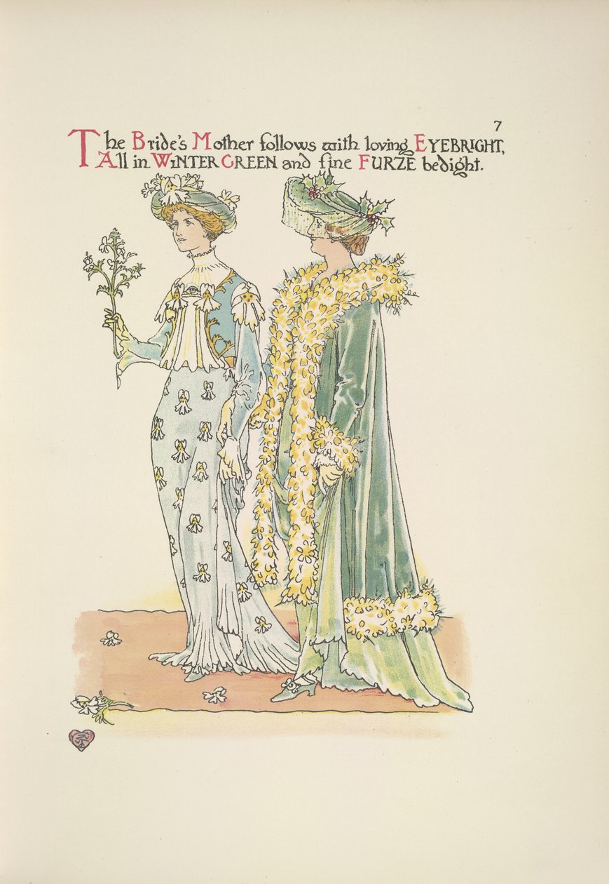 La madre della sposa segue con amorevole Eyebright da Walter Crane