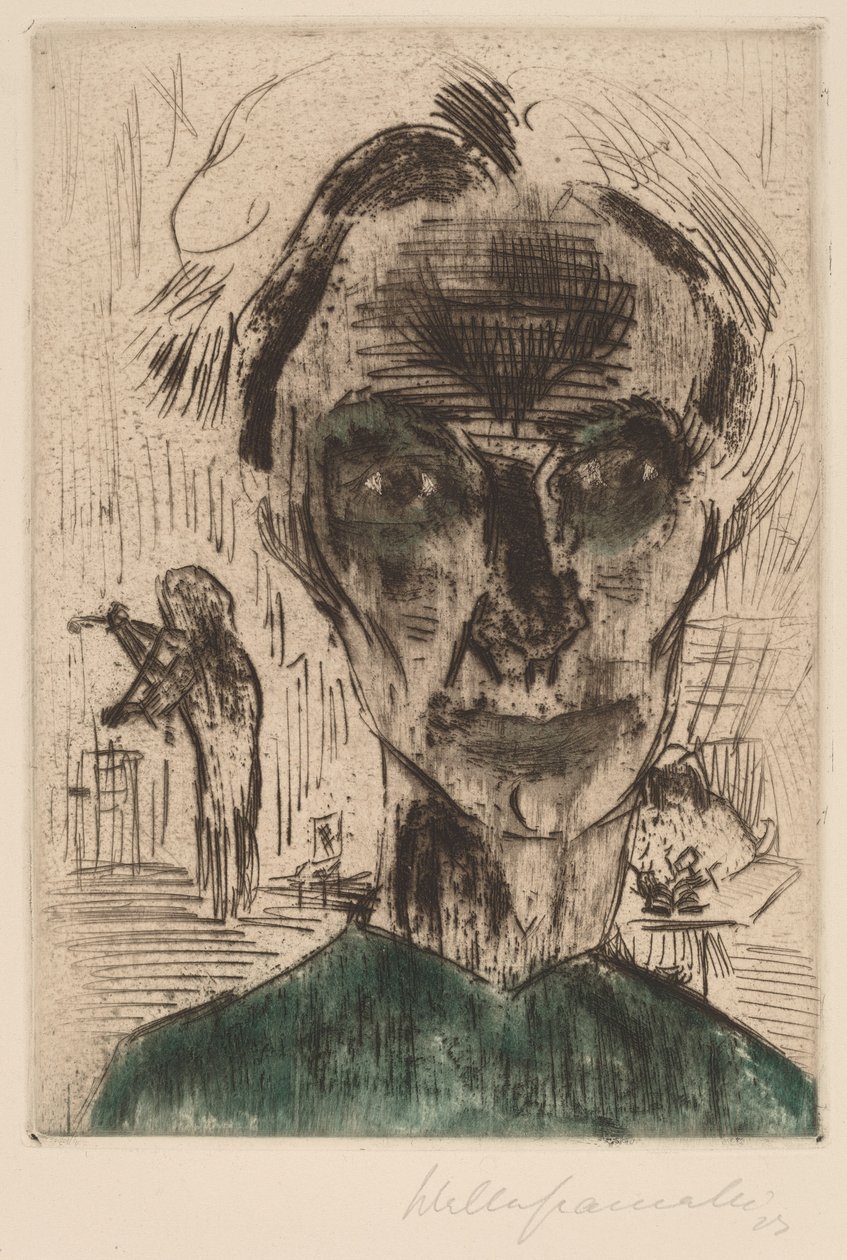 Uomo in una stanza (Autoritratto), 1922-1923 da Walter Gramatte