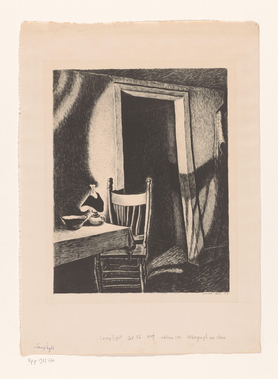 Interno alla luce della lampada da Wanda Gág (signed by artist)