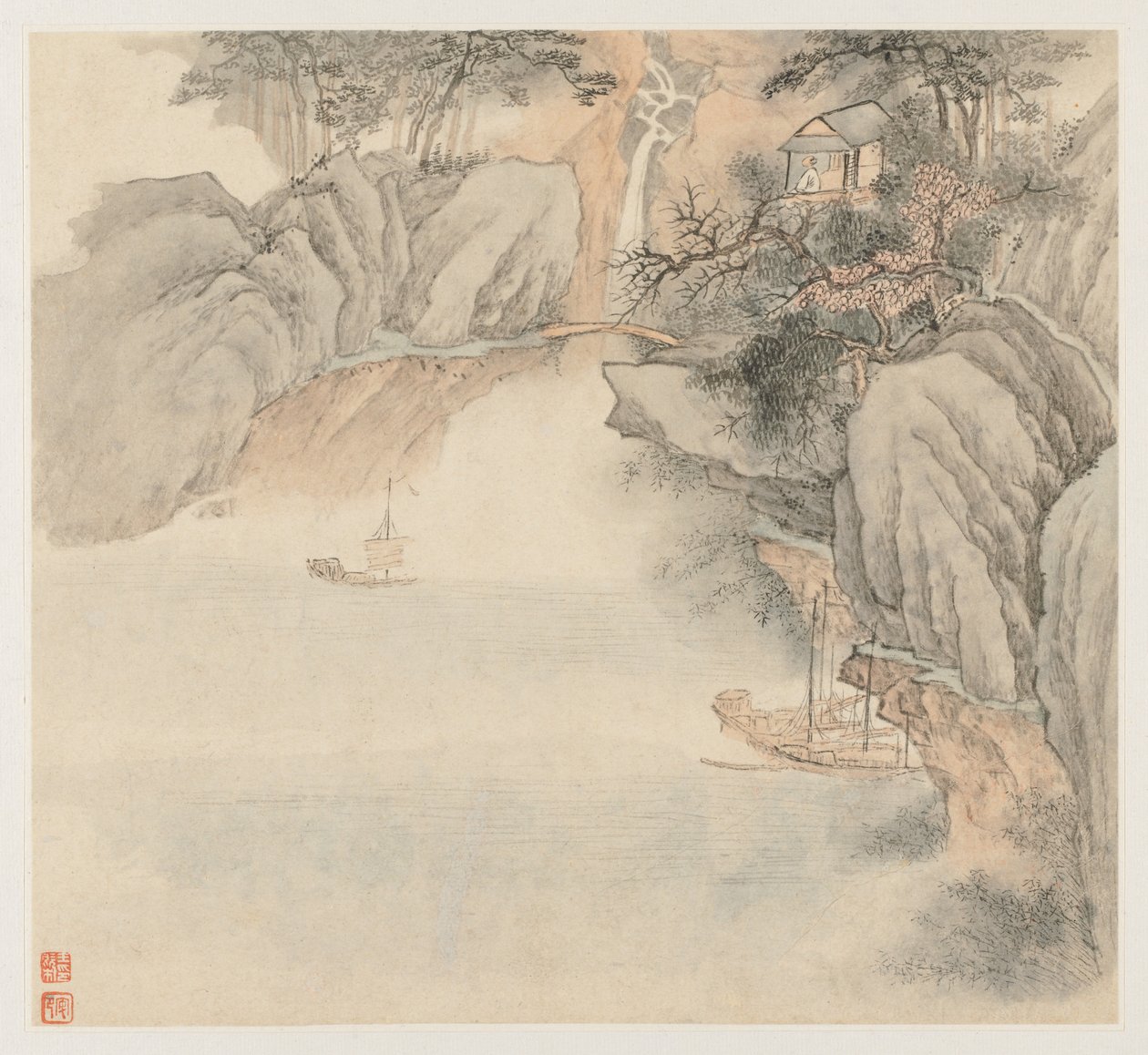 Album di Paesaggi: Foglio 4, 1677 da Wang Gai