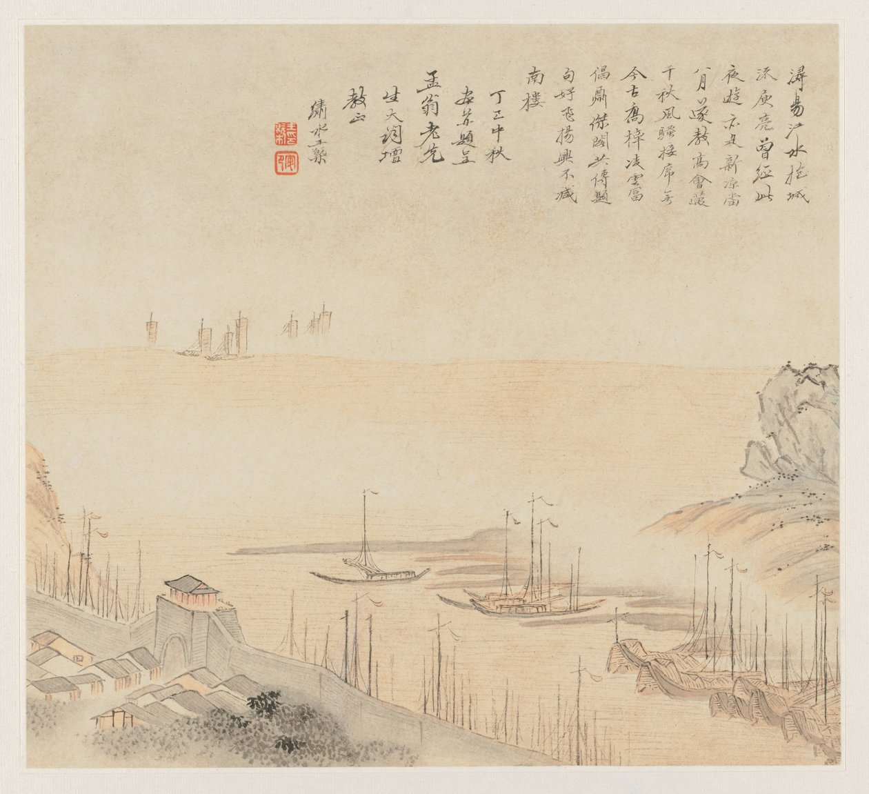 Album di paesaggi: Foglia 8, 1677 da Wang Gai