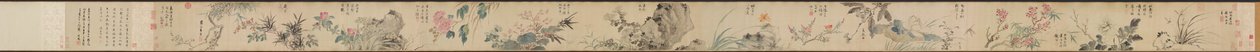 Fiori delle quattro stagioni, con poesie, 1531 da Wang Guxiang