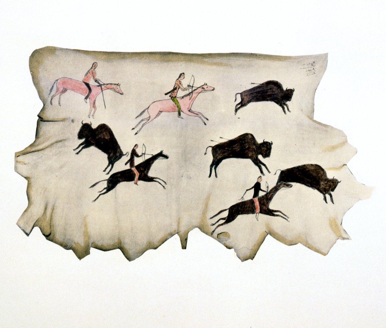 Indiani delle Pianure Americane in una caccia al bufalo, 1898 da Washakie