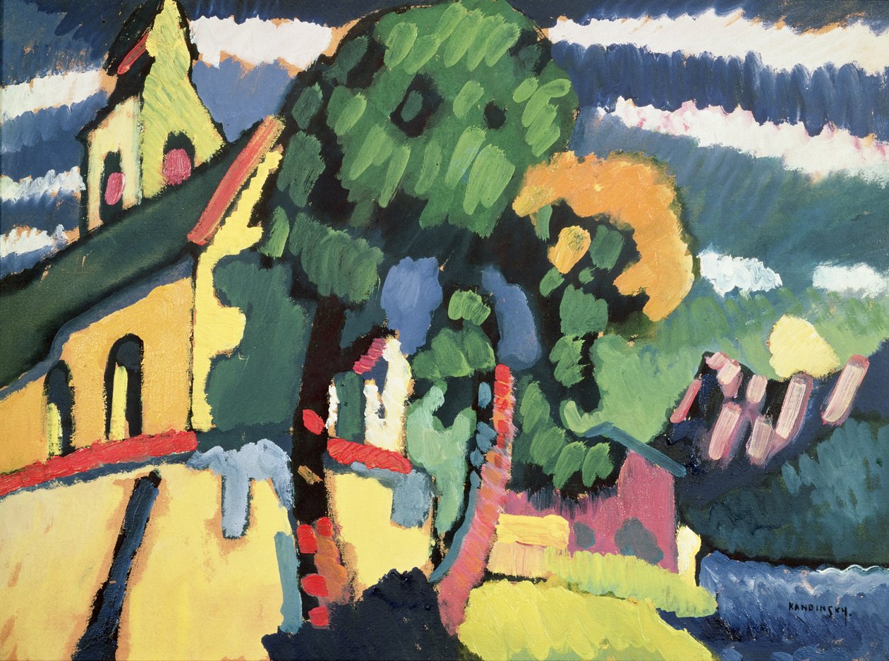 Paesaggio bavarese con una chiesa da Wassily Kandinsky