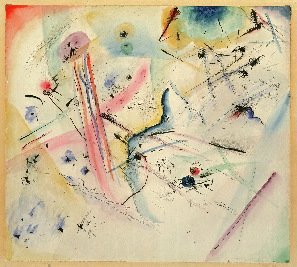 Composizione con strisce rosse e blu, 1913 da Wassily Kandinsky