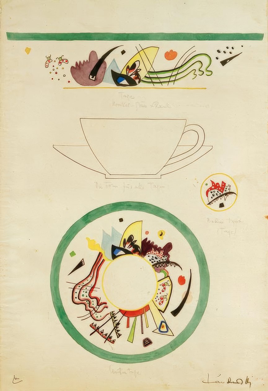 Progetto per una tazza e un piattino da Wassily Kandinsky