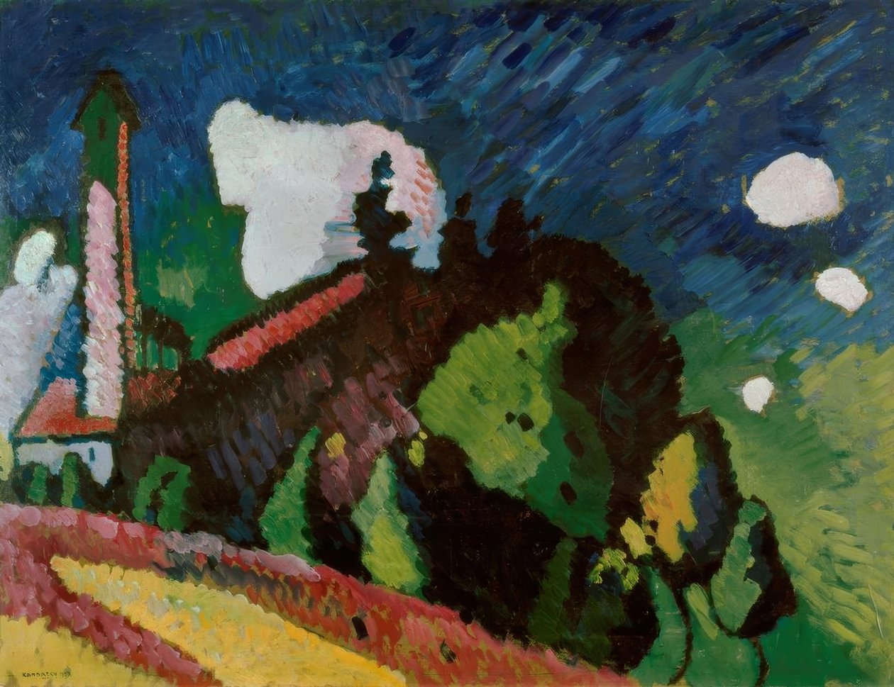 Paesaggio con torre da Wassily Kandinsky