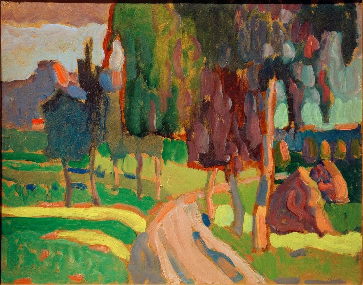 Paesaggio estivo al tramonto da Wassily Kandinsky