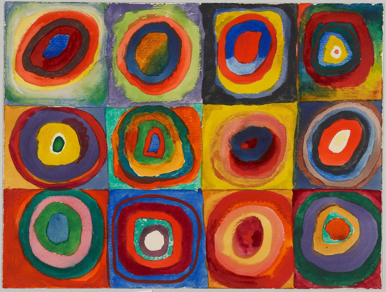 Studio di colori – Quadrati con anelli concentrici da Wassily Kandinsky