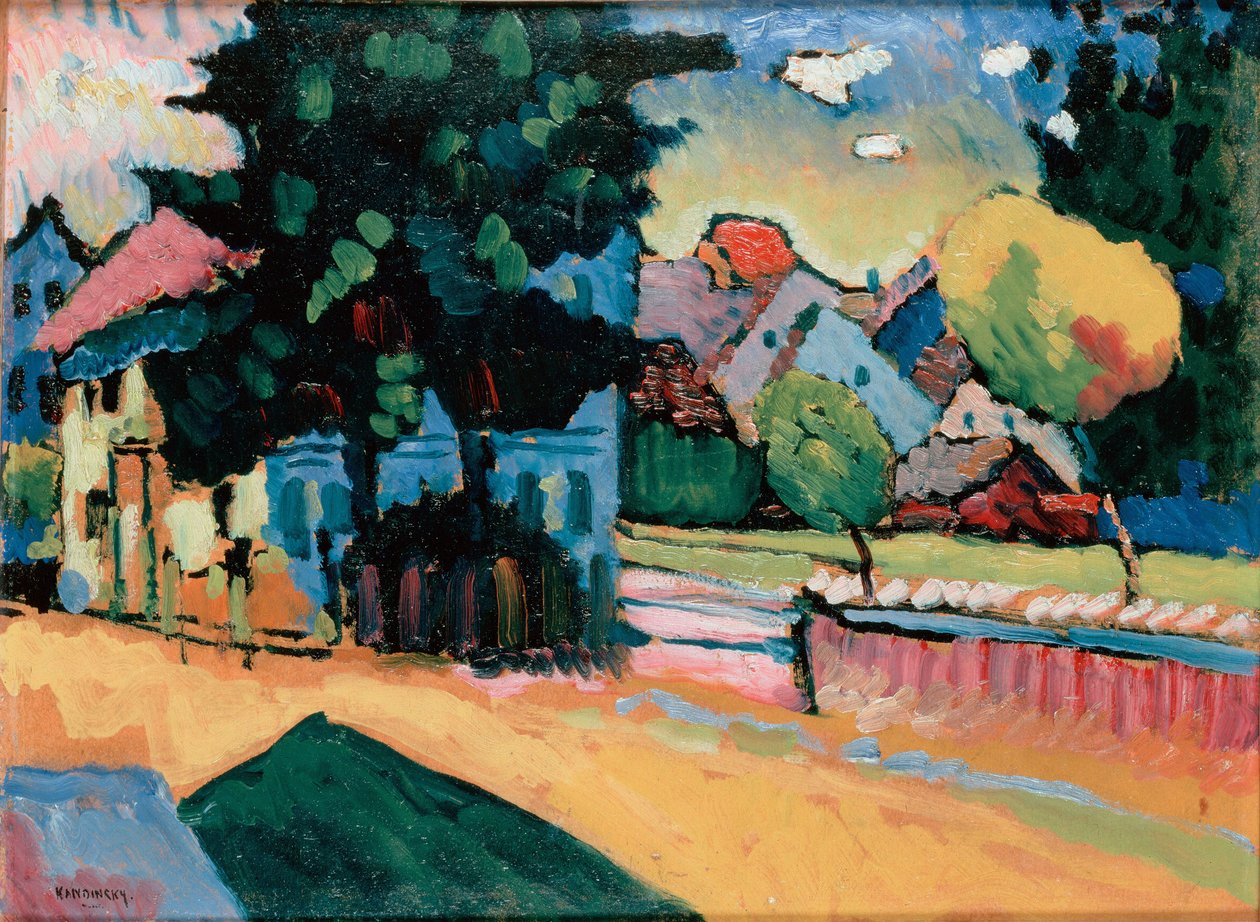 Paesaggio con una casa verde da Wassily Kandinsky