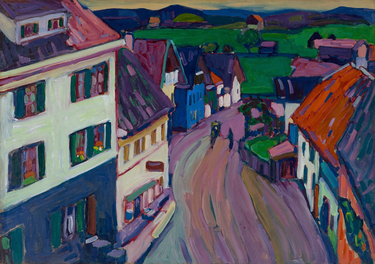 Murnau – Vista dalla finestra del Griesbräu da Wassily Kandinsky