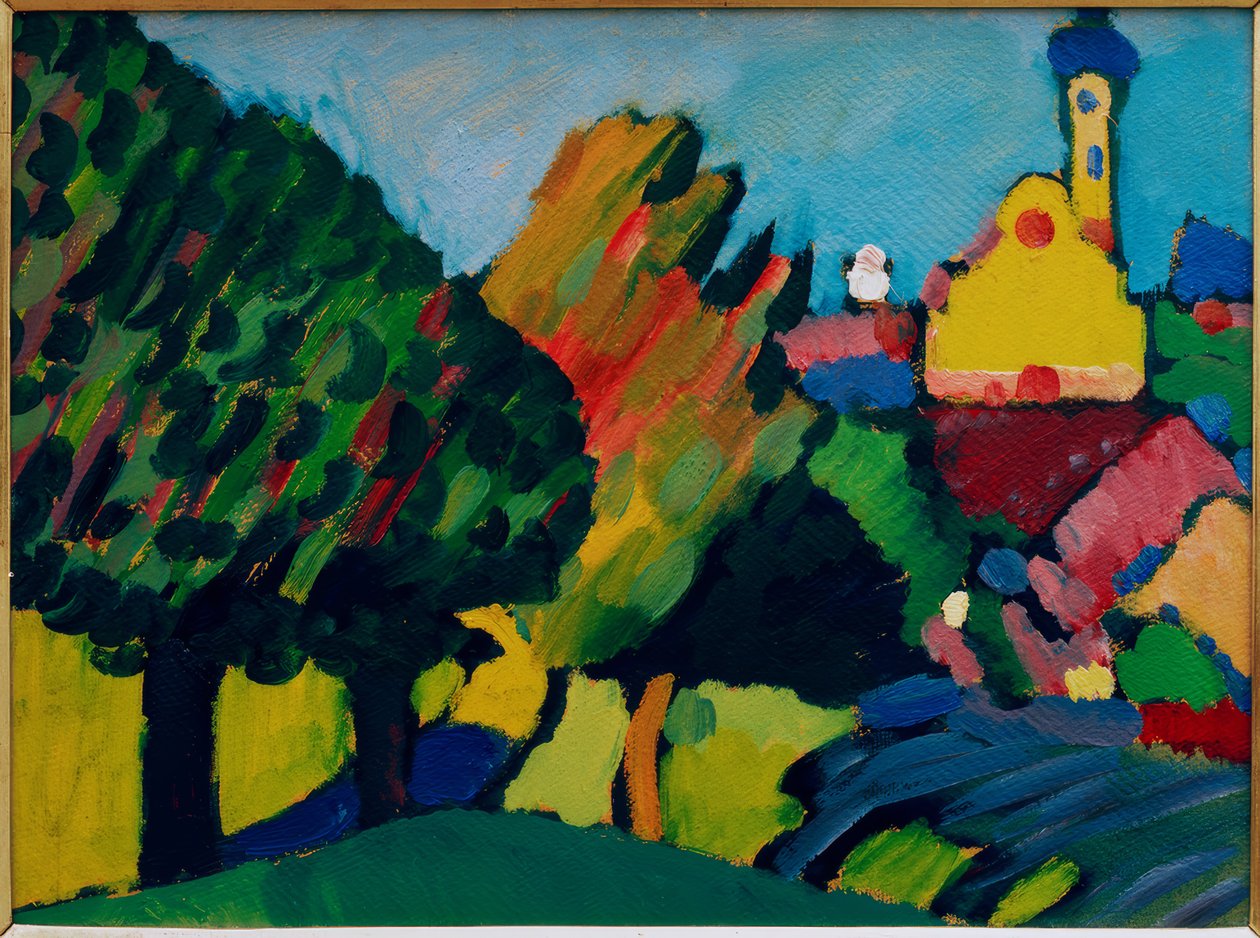 Murnau – Paesaggio autunnale con chiesa da Wassily Kandinsky