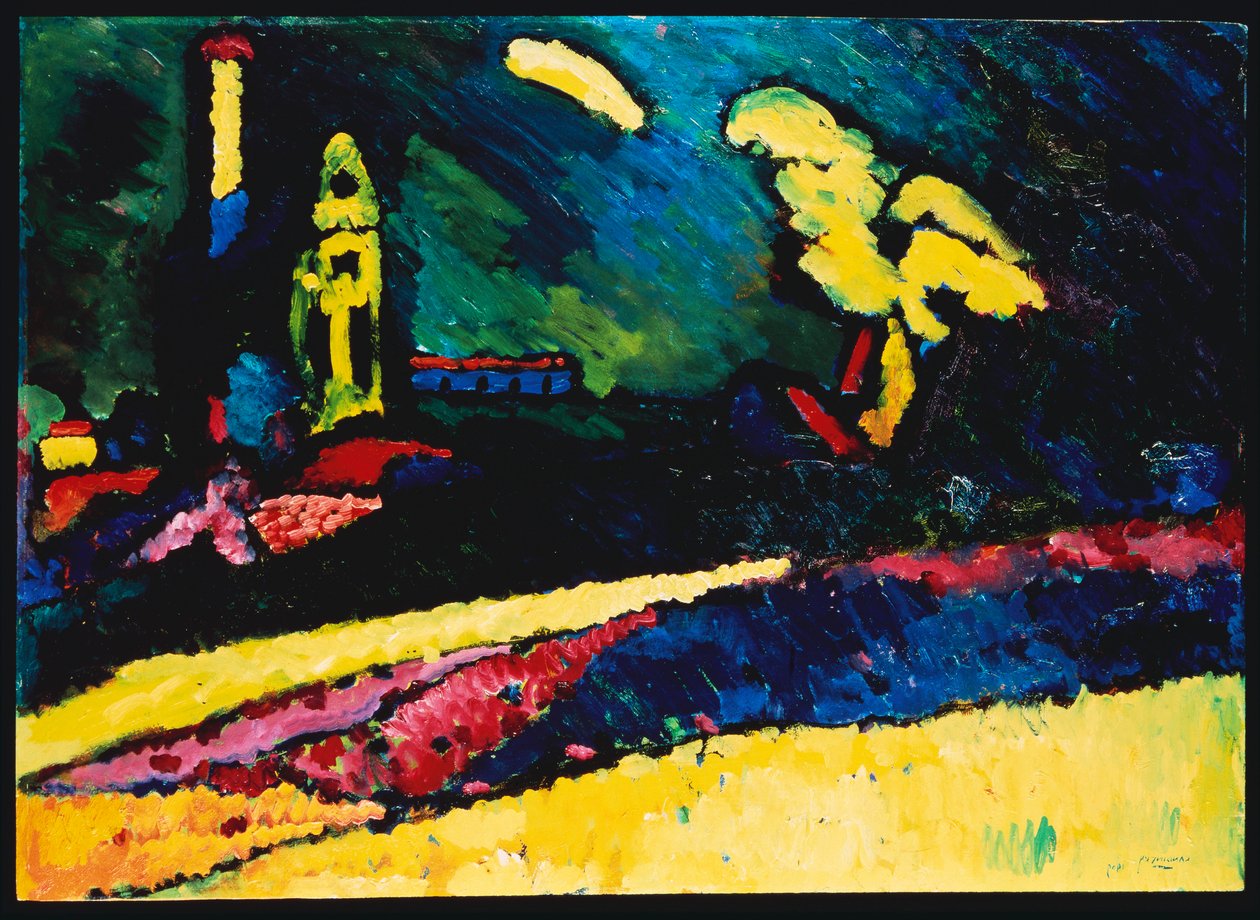Murnau, paesaggio con chiesa I da Wassily Kandinsky
