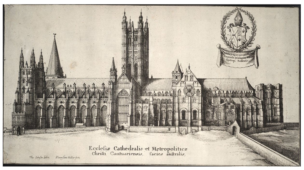 Cattedrale di Canterbury, lato sud da Wenceslaus Hollar