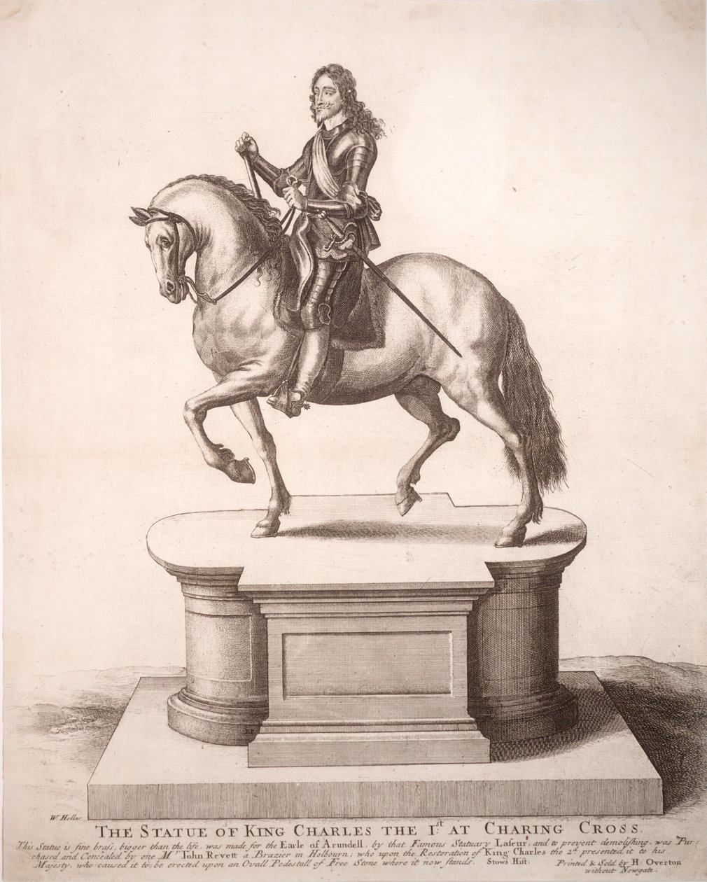 Statua equestre di Carlo I (stato 6) da Wenceslaus Hollar