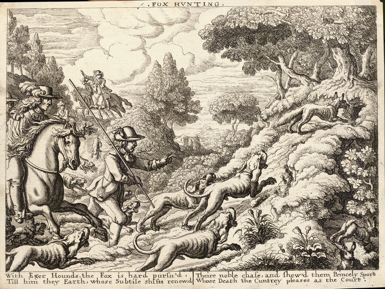 Caccia alla volpe da Wenceslaus Hollar