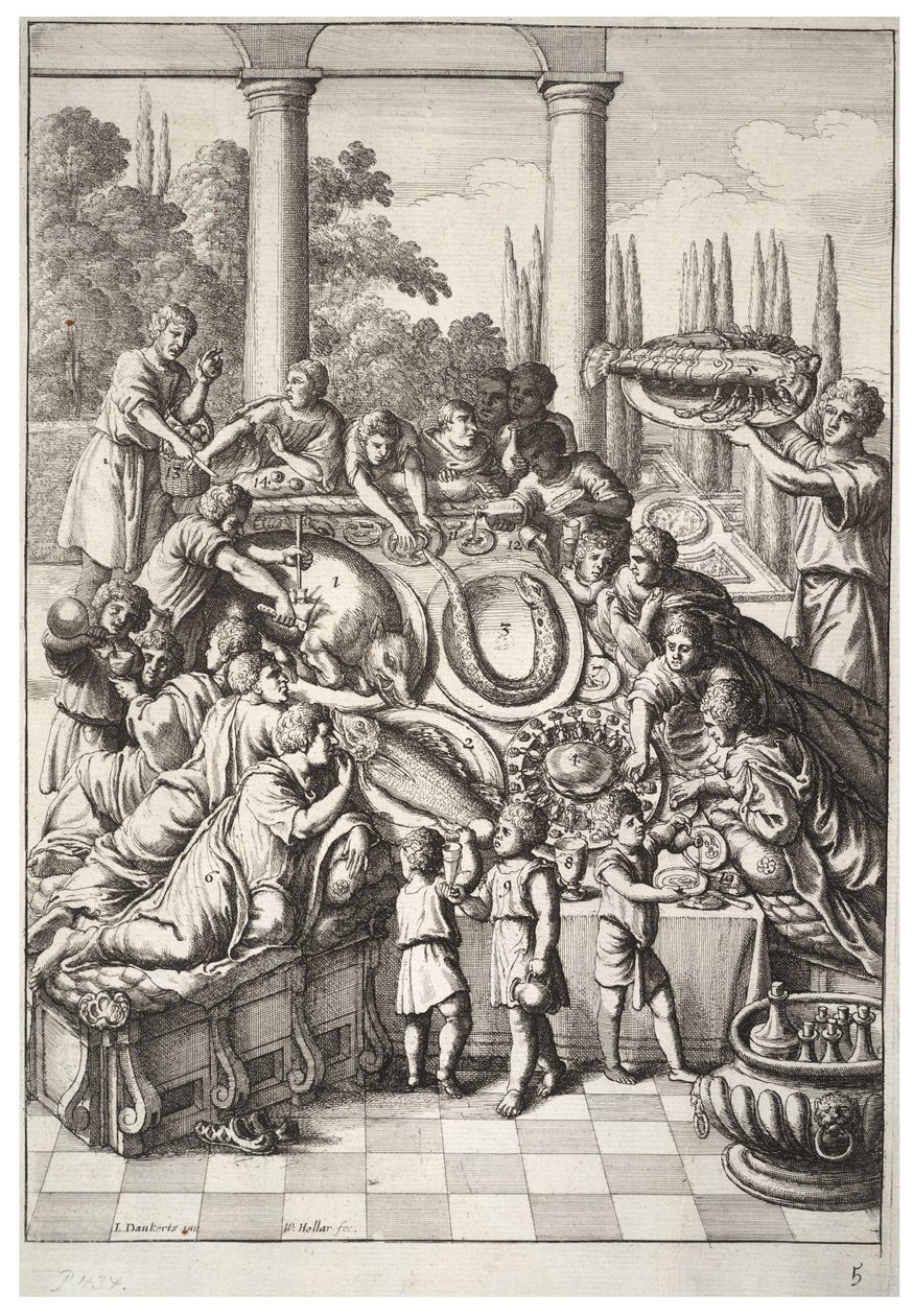 Il banchetto da Wenceslaus Hollar