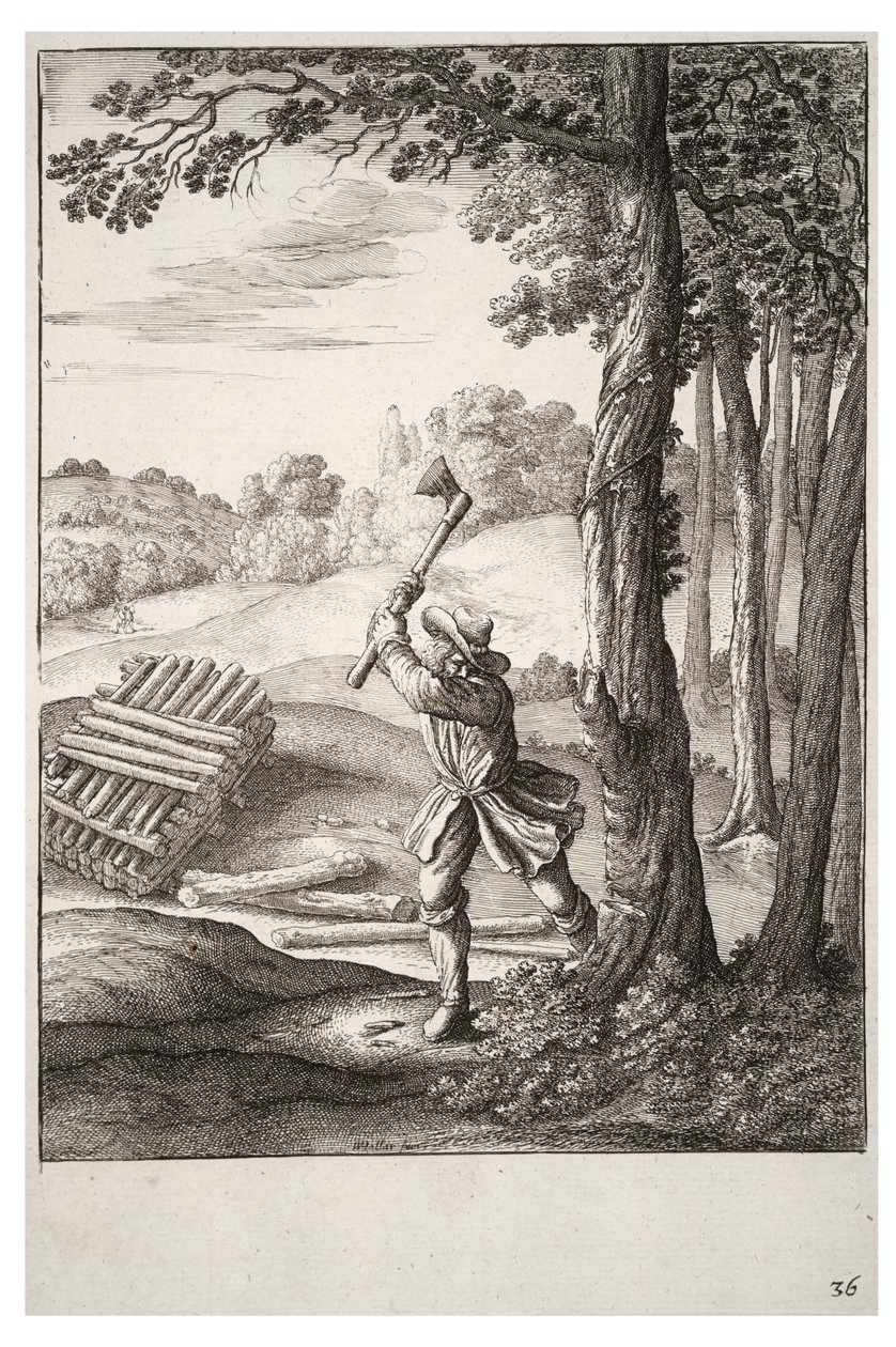 Il boscaiolo da Wenceslaus Hollar