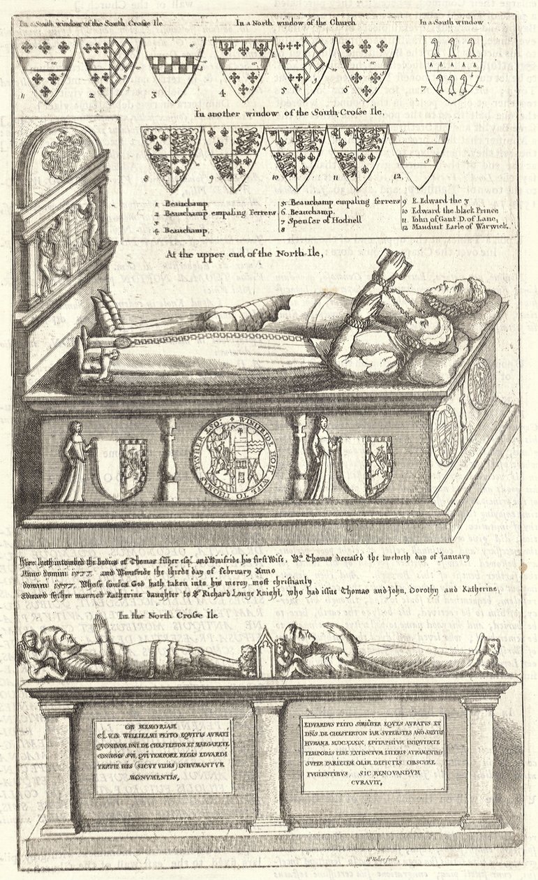 Thomas Fisher e Sir William Petto (monumento) da Wenceslaus Hollar