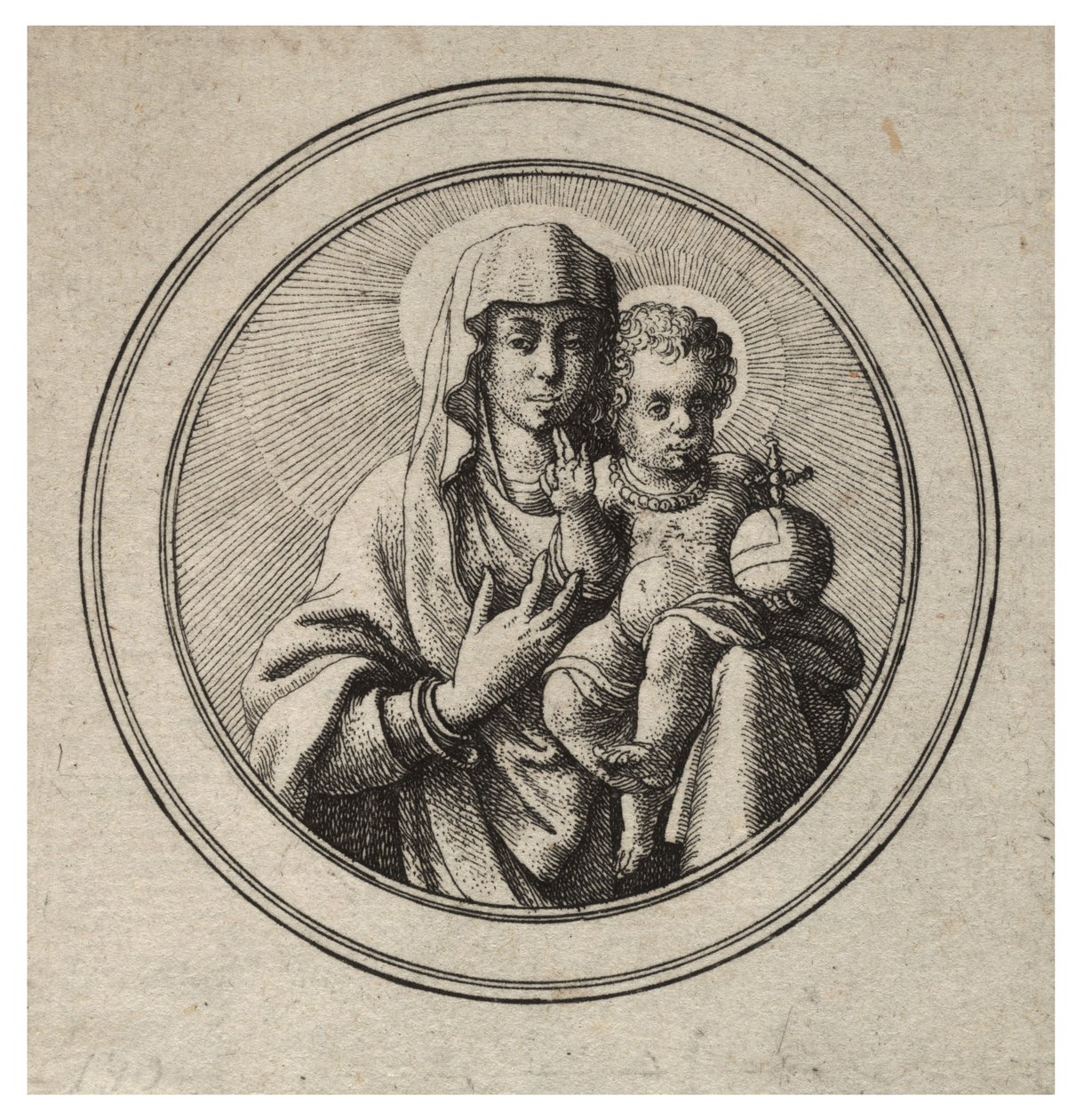 Vergine e bambino da Wenceslaus Hollar