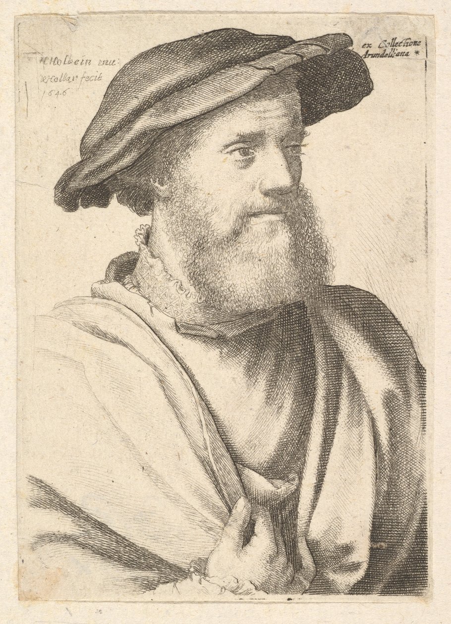 Un uomo barbuto dopo Hans Holbein da Wenceslaus Hollar