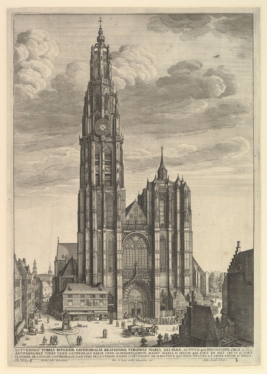 Cattedrale di Anversa Prospectvs Tvrris Ecclesiæ Cathedralis da Wenceslaus Hollar