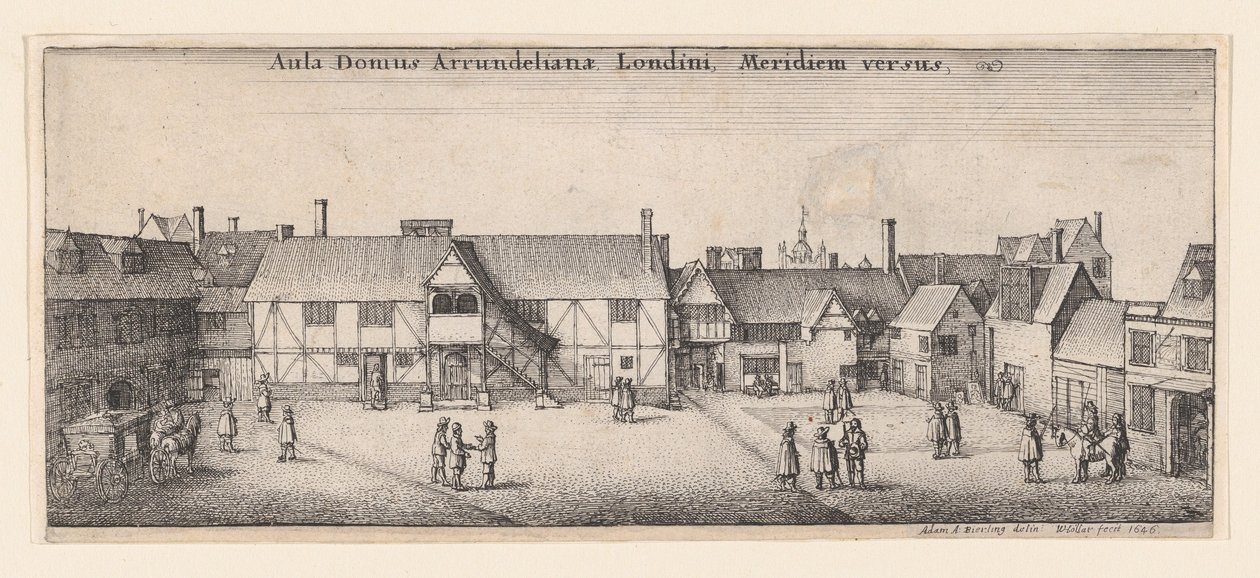 Arundel House dal sud, 1646 da Wenceslaus Hollar