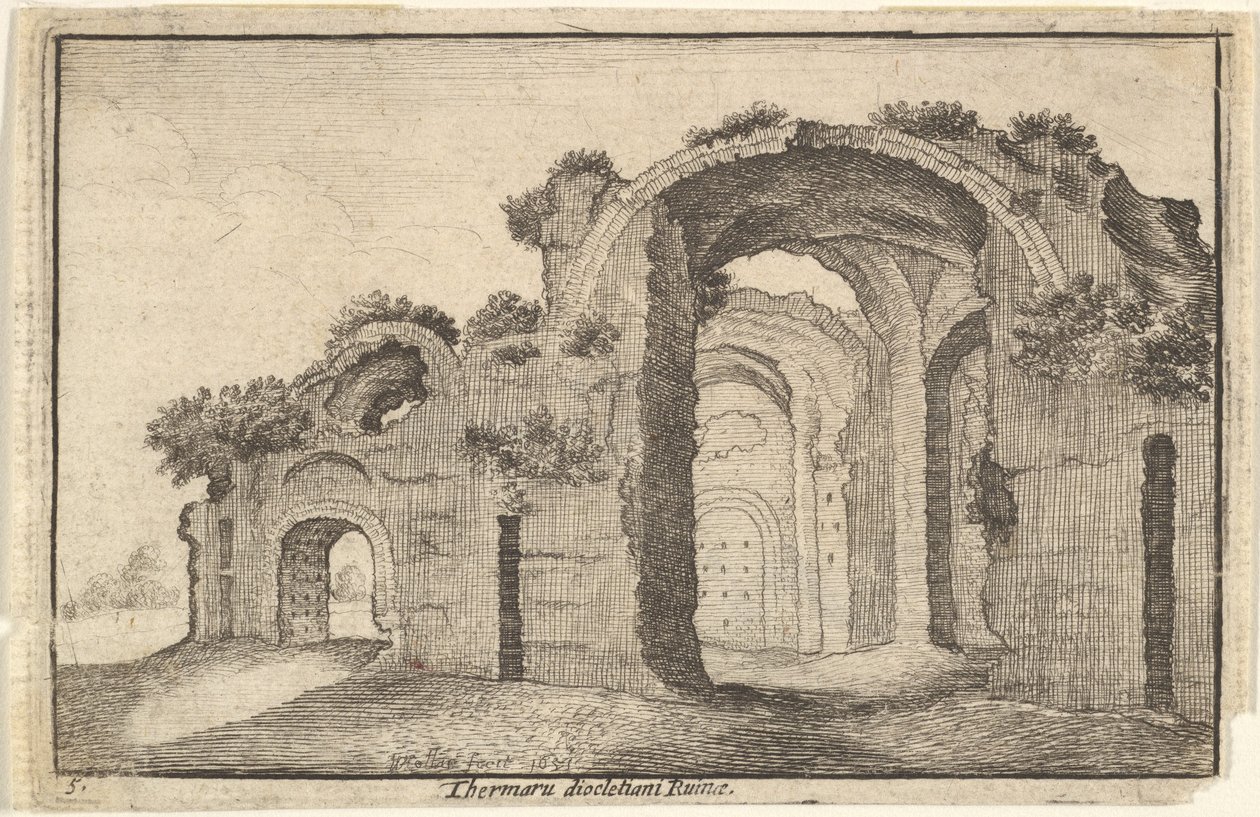 Terme di Diocleziano, Roma, XVII secolo da Wenceslaus Hollar